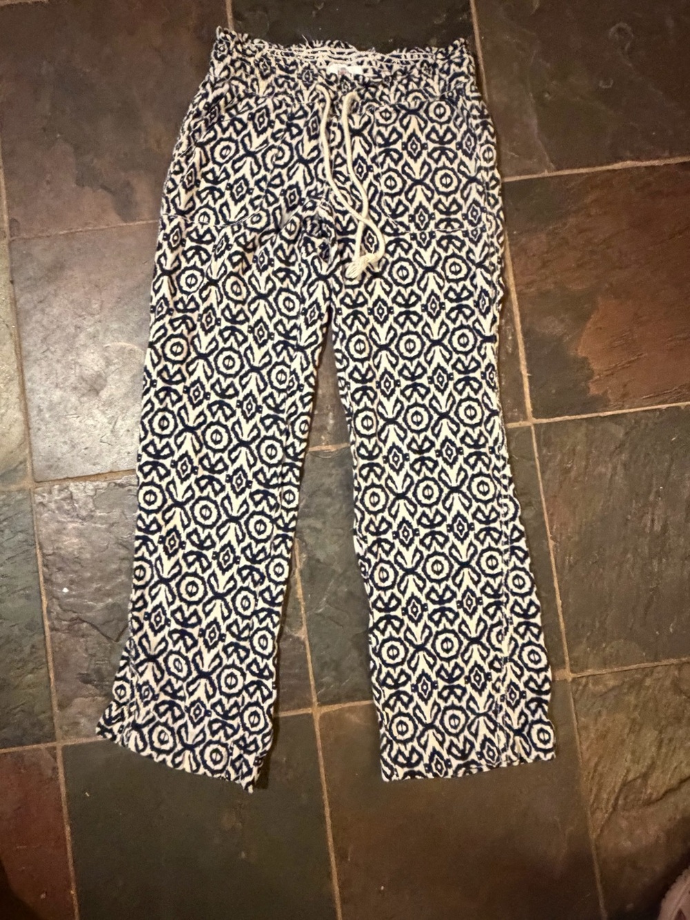 Cali1850 Smocked Waist Linen Blend Wide Leg Boho Pants - XS - Picture 2 of 5